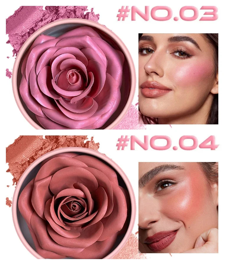 Blush em formato de rosa