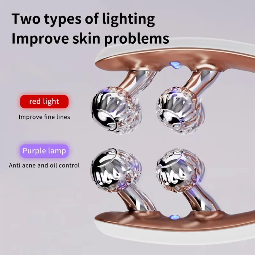 Massageador Facial Elétrico com Microcorrente, Vibração e Luz LED