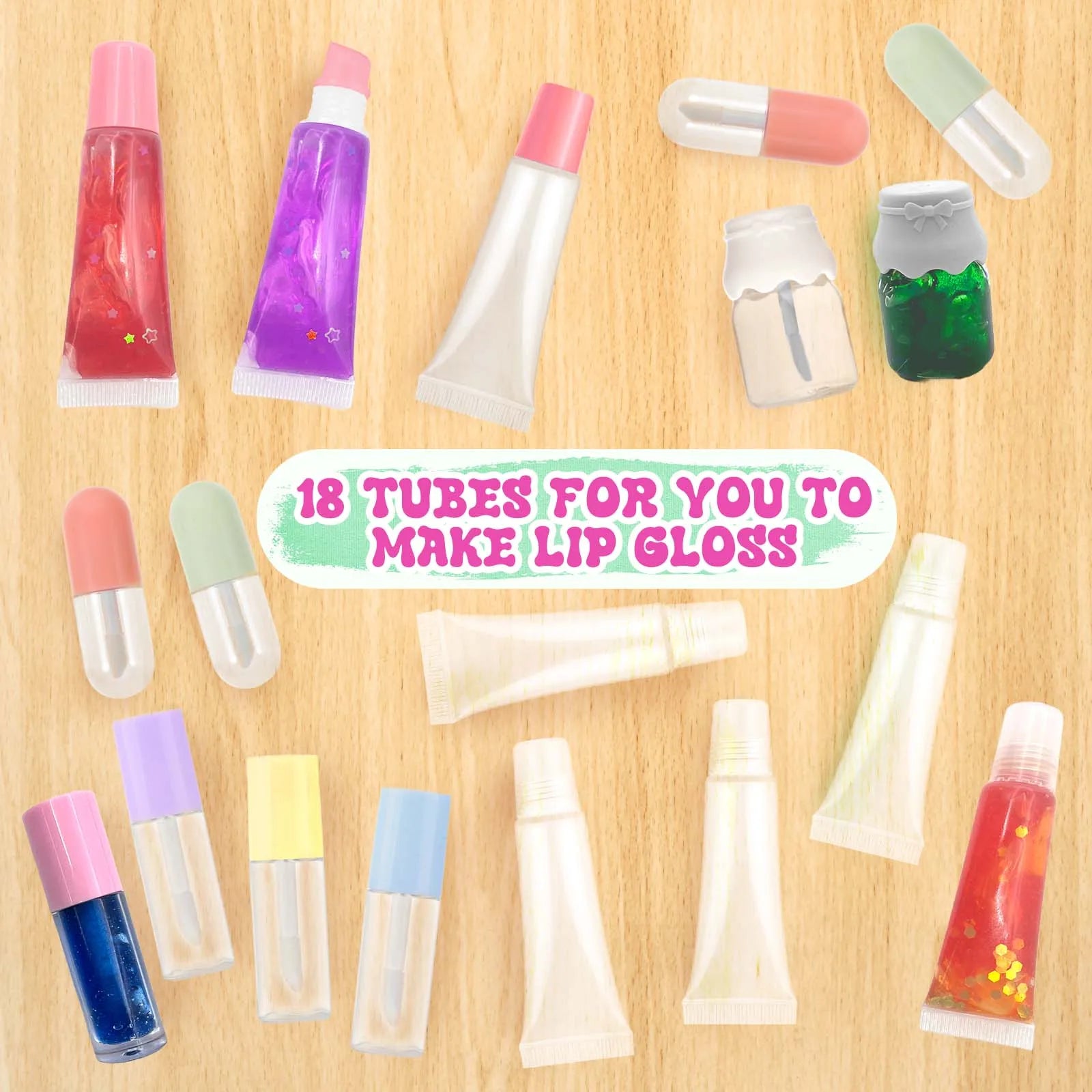 Kit Faça Seu Próprio Lip Gloss 70 Peças