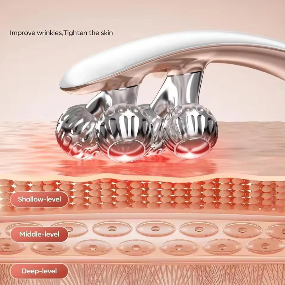 Massageador Facial Elétrico com Microcorrente, Vibração e Luz LED