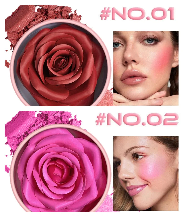 Blush em formato de rosa